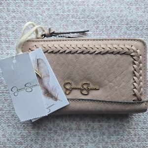 NWT Jessica Simpson Tan Wallet with Braided Detail